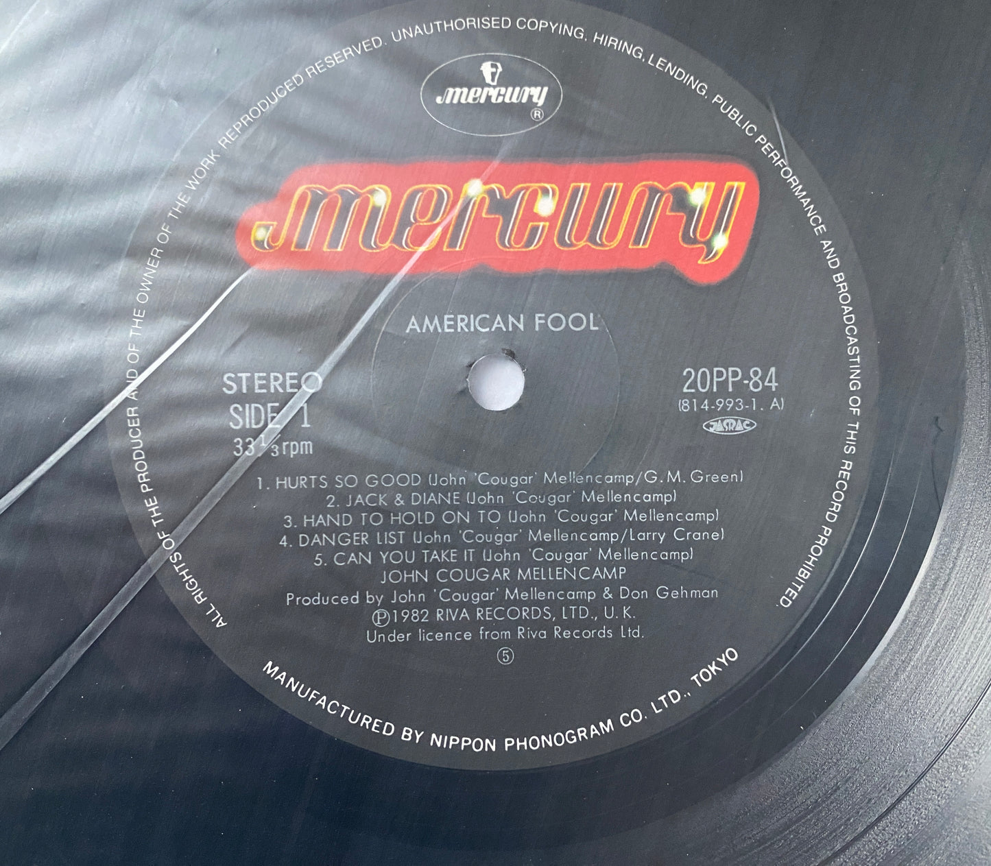 John Cougar Mellencamp - American Fool (1982 Japan Press No OBI)