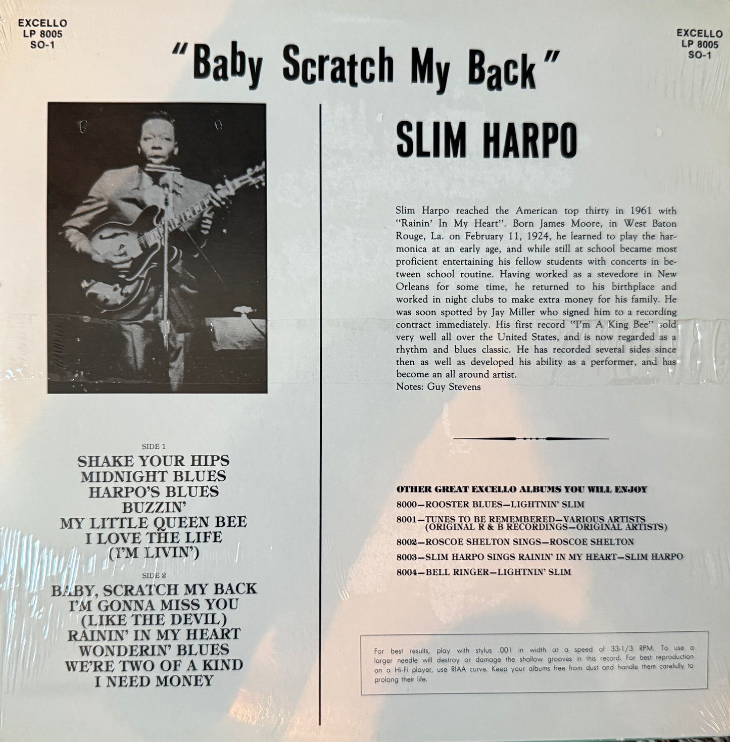 Slim Harpo - Baby Scratch My Back (Factory Sealed)