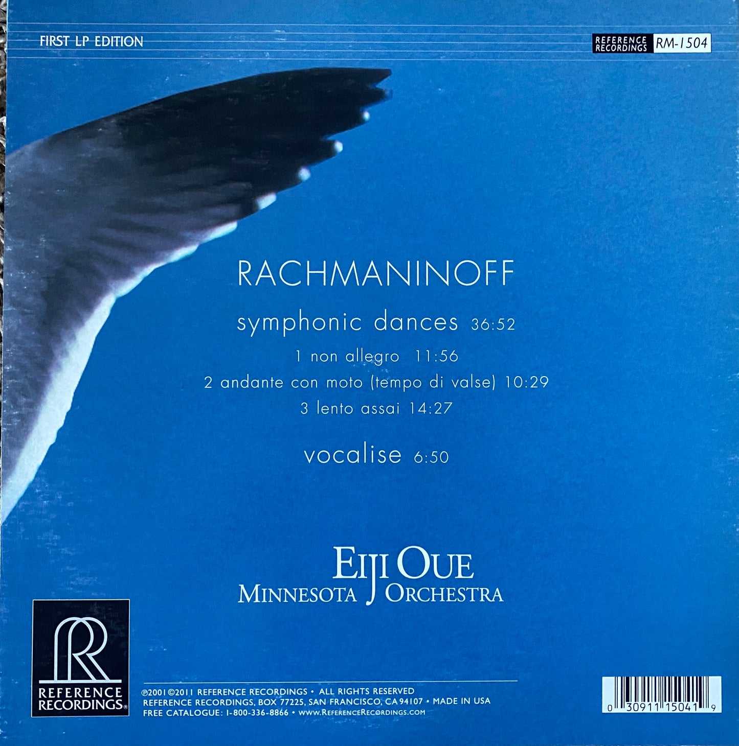 Rachmaninoff - Symphonic Dances/Vocalise (Reference Recordings) 33 RPM 200 Gram