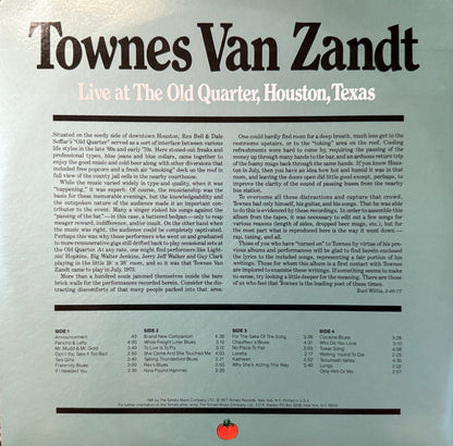 Townes Van Zandt - Live At The Old Quarter Houston, Texas (1977 Tomato 2XLP)