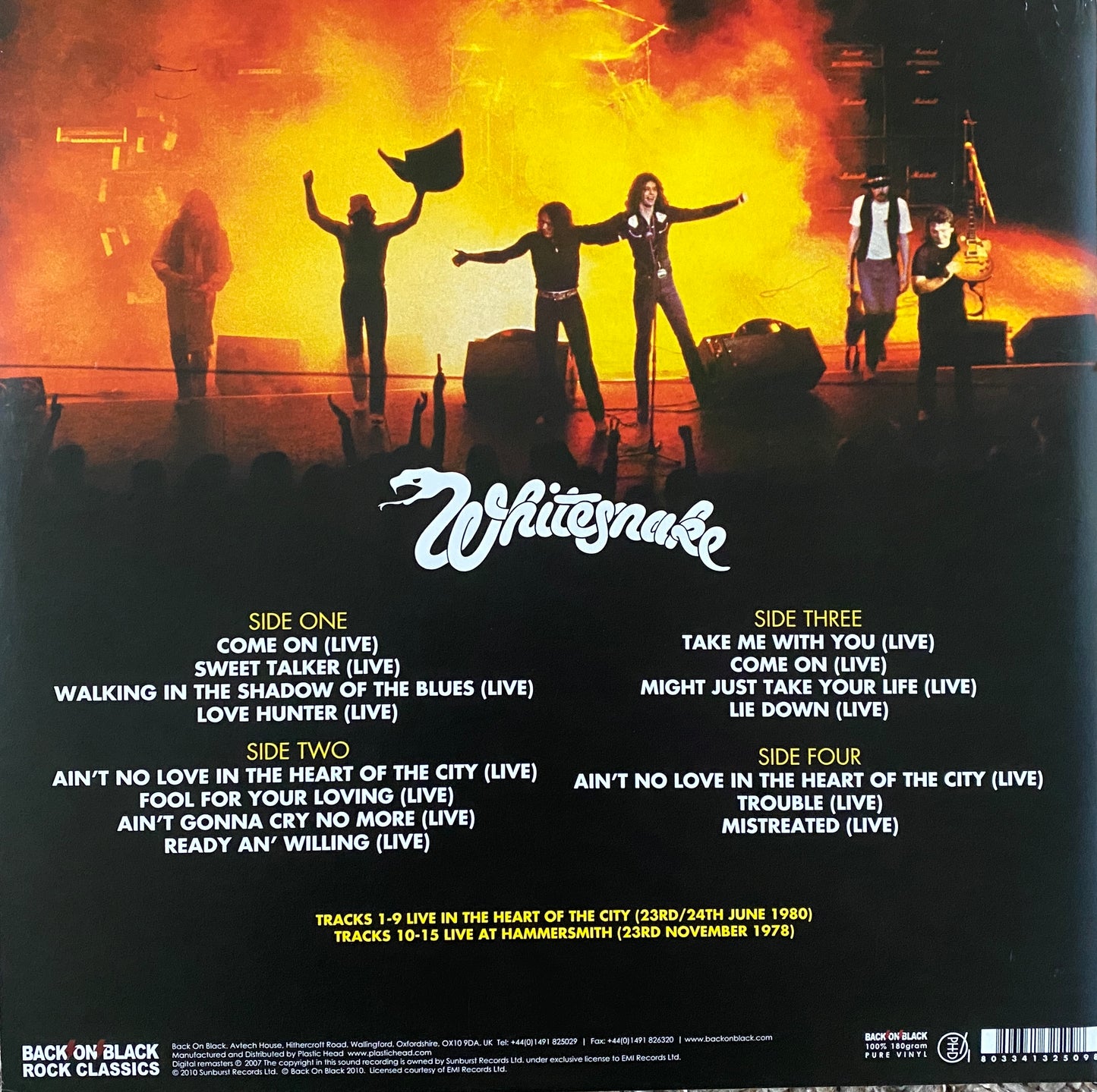 Whitesnake- Live..In The Heart Of The City (2010 UK Press 2XLP)