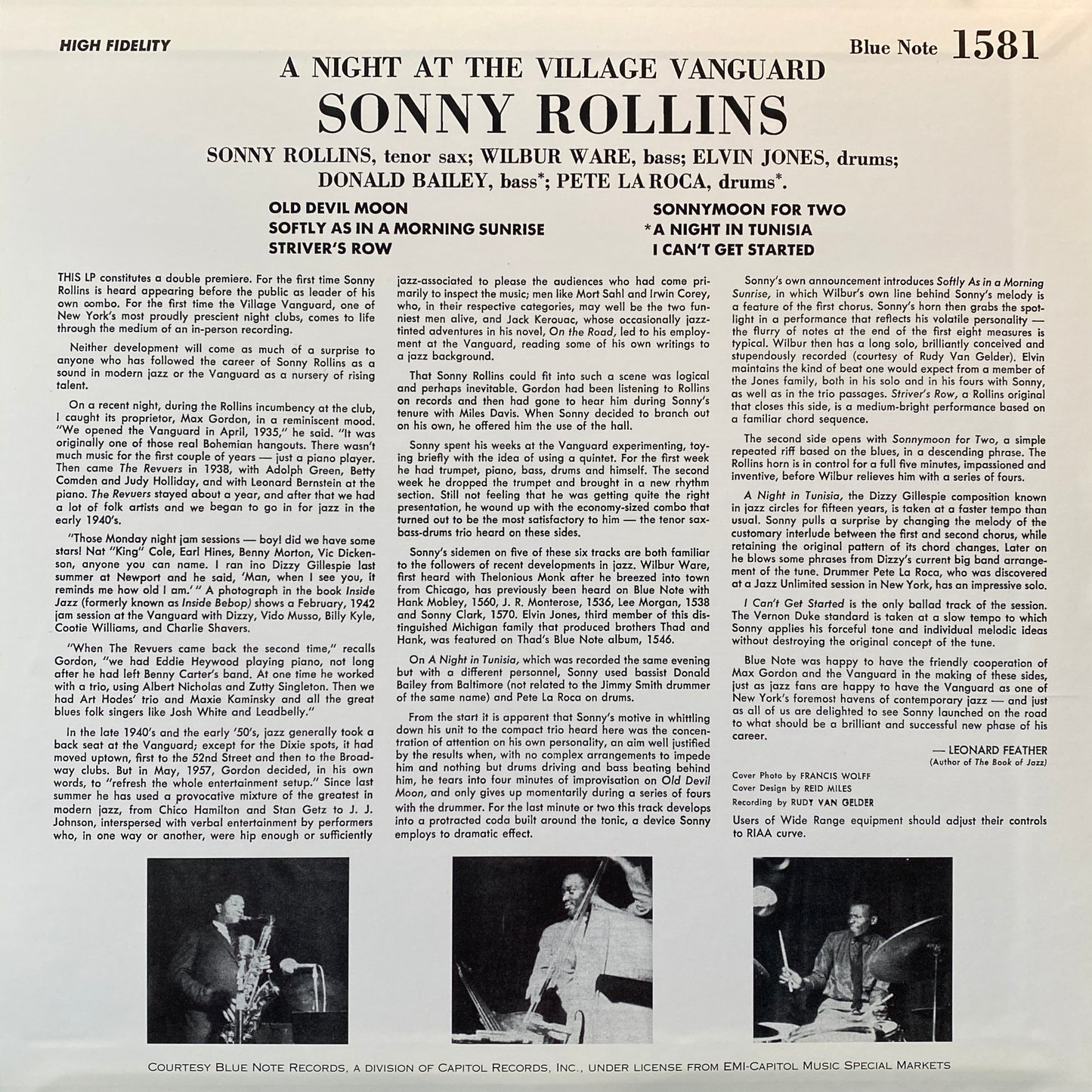 Sonny Rollins - A Night At The Village Vanguard (Classic Records) 200 Gram