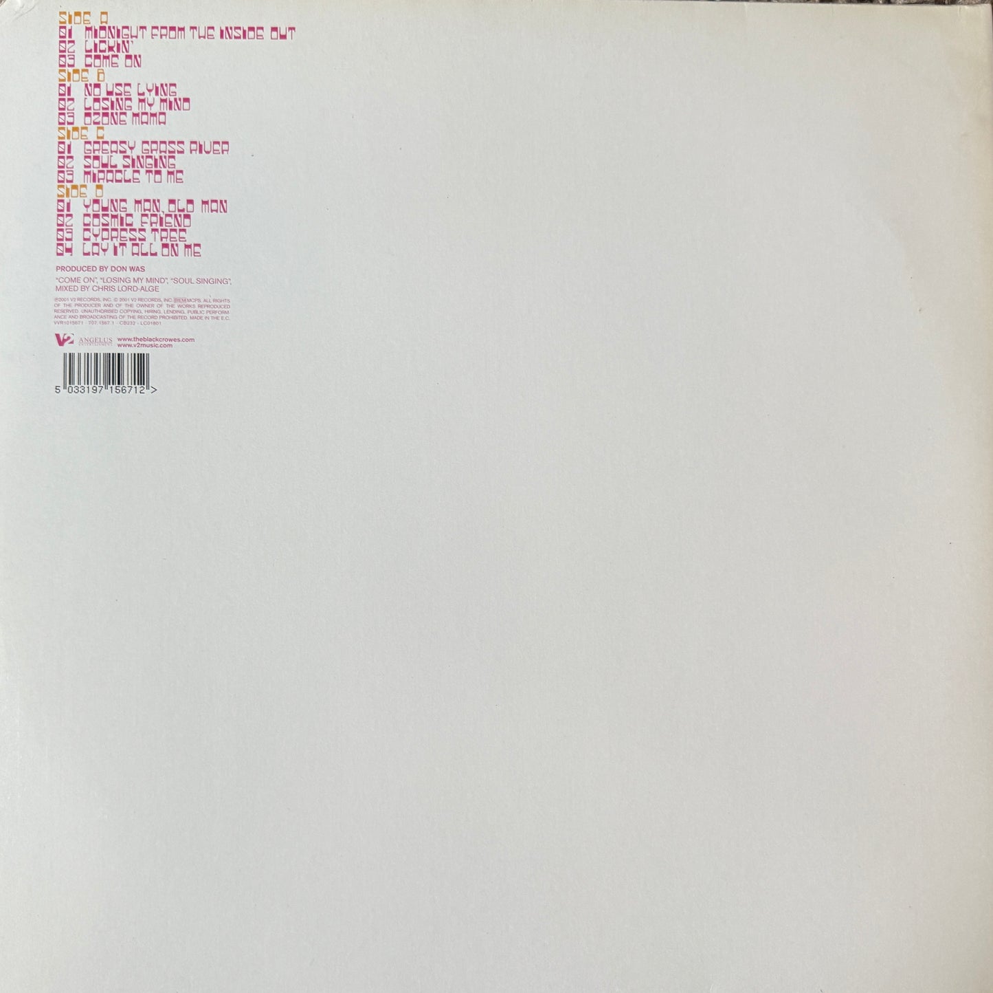 Black Crowes - Lions (2001 Europe Press 2XLP)