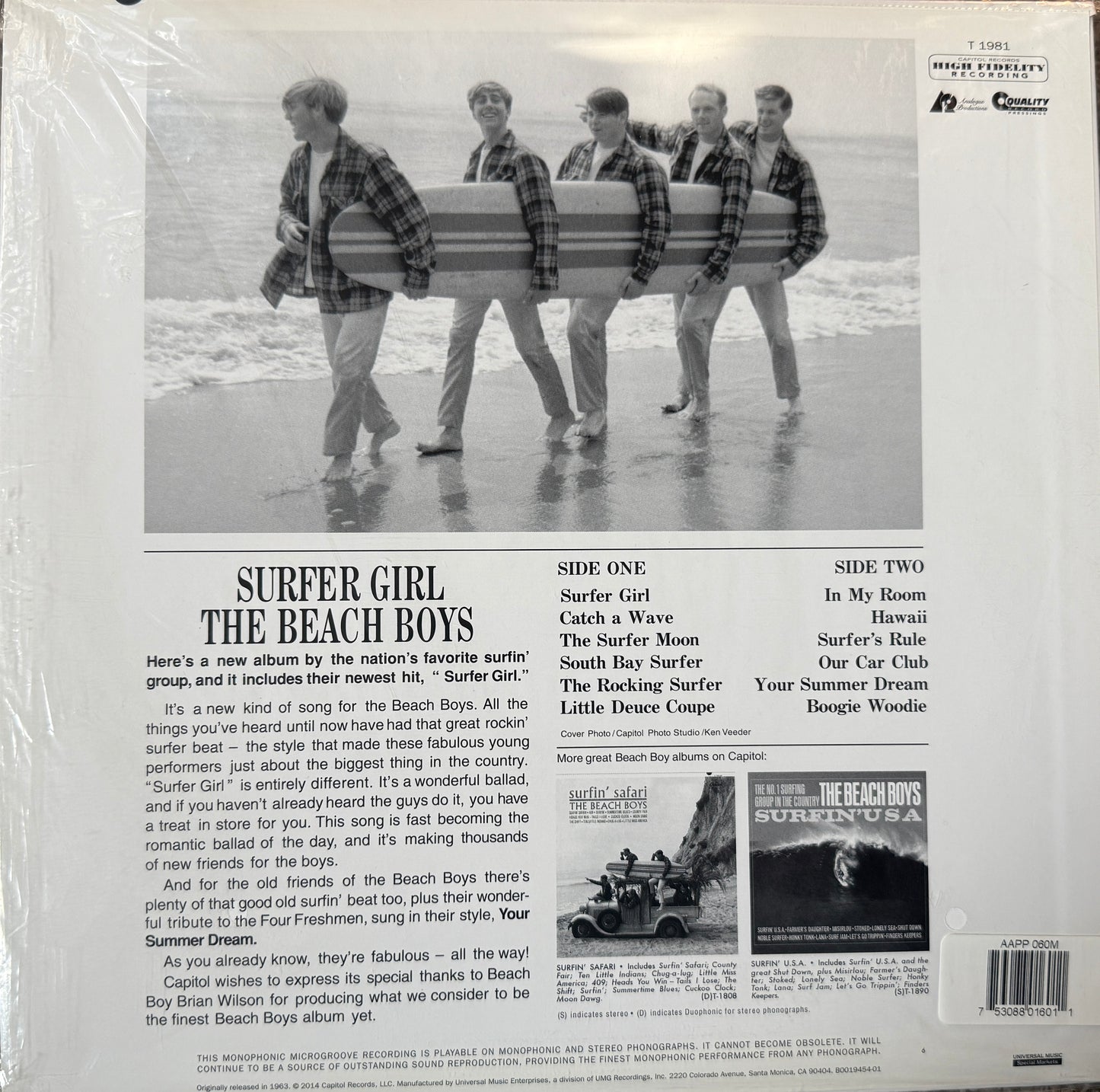 Beach Boys - Surfer Girl (Analogue Productions) Sealed