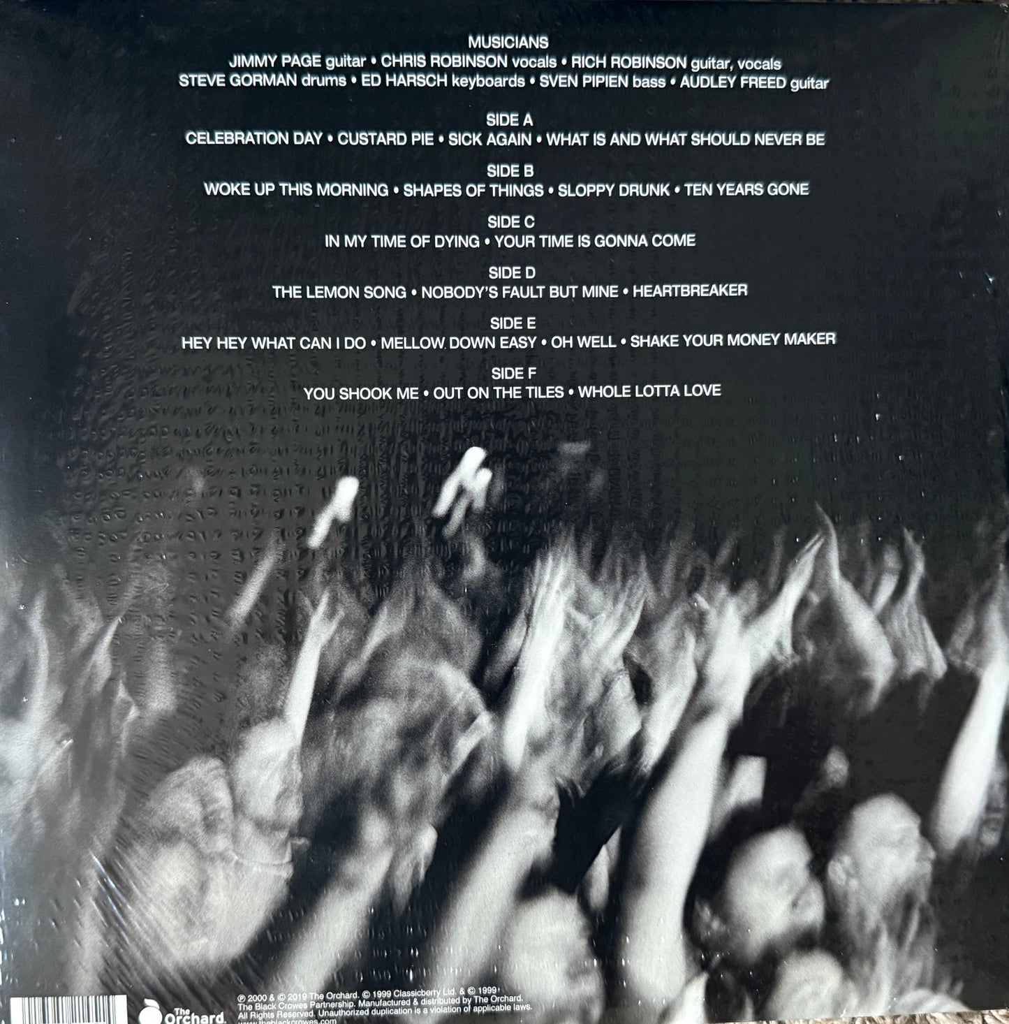 Jimmy Page & Black Crowes - Live At The Greek (2019 U.S. Press) 3XLP Sealed