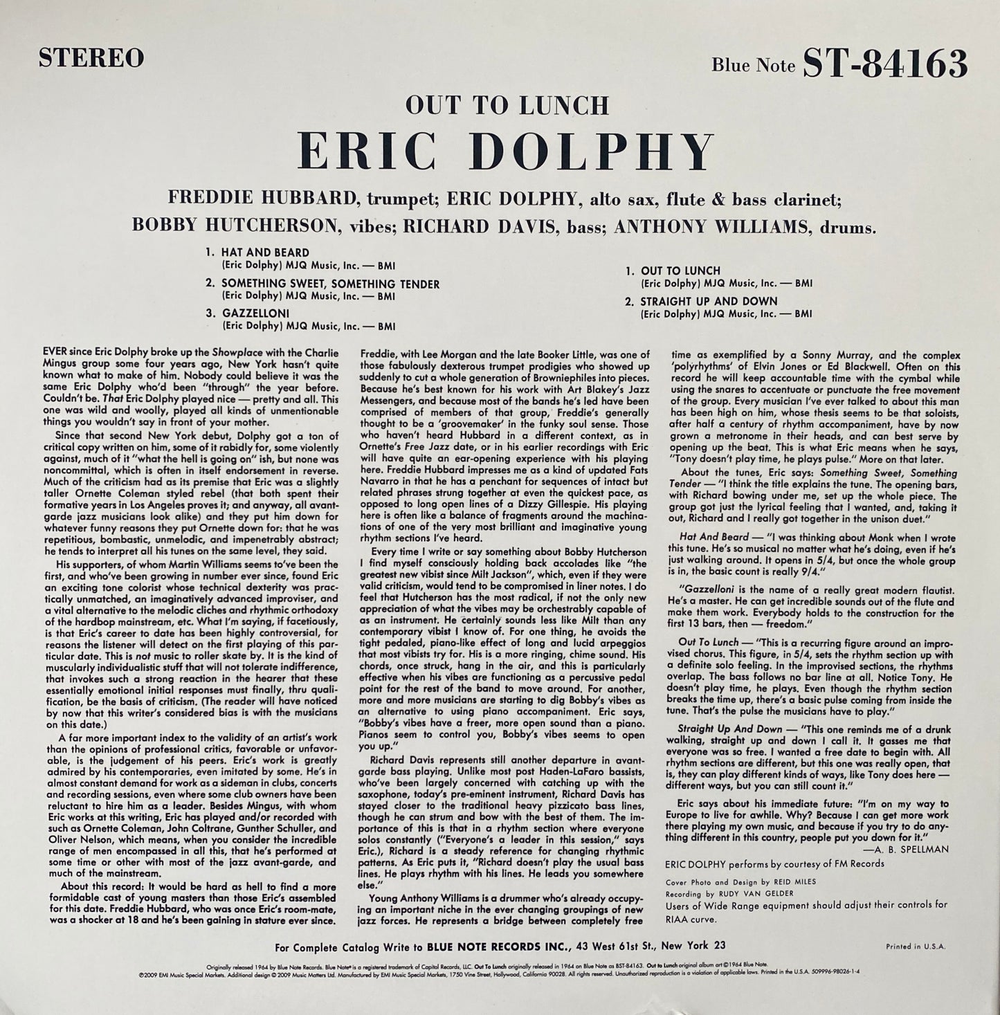 Eric Dolphy - Out To Lunch (Music Matters 2XLP 45 RPM)