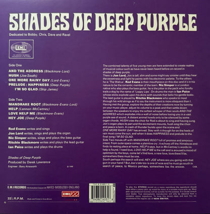 Deep Purple - Shades Of Deep Purple (EMI 100 1997 UK Press) All Analog