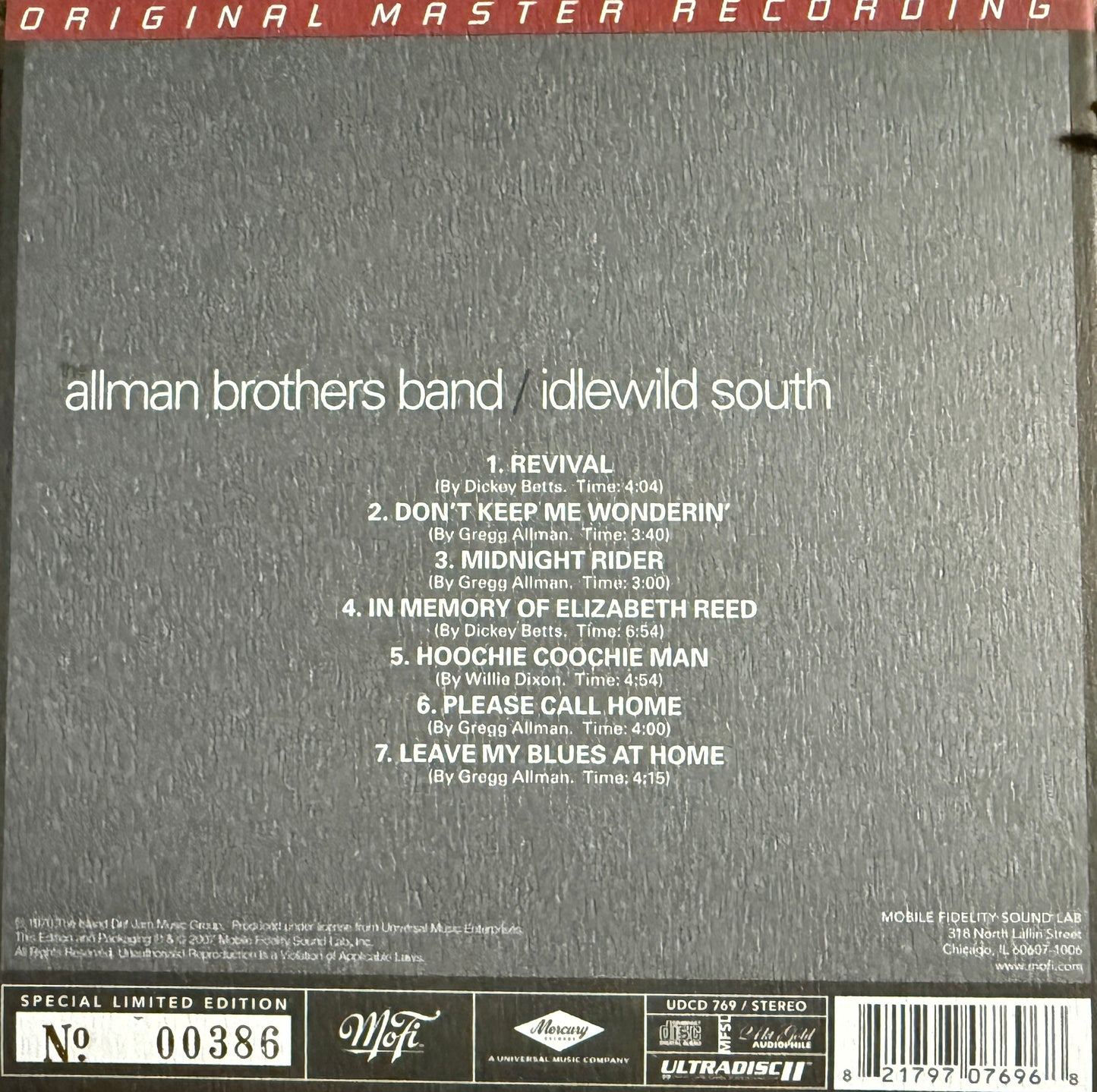 Allman Brothers Band - Idlewild South (Mobile Fidelity 24K Gold CD)