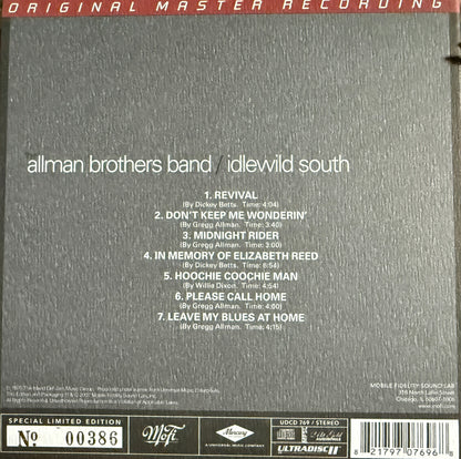 Allman Brothers Band - Idlewild South (Mobile Fidelity 24K Gold CD)