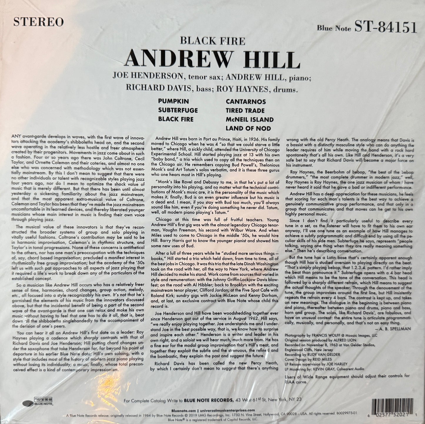 Andrew Hill - Black Fire (Tone Poet) Factory Sealed