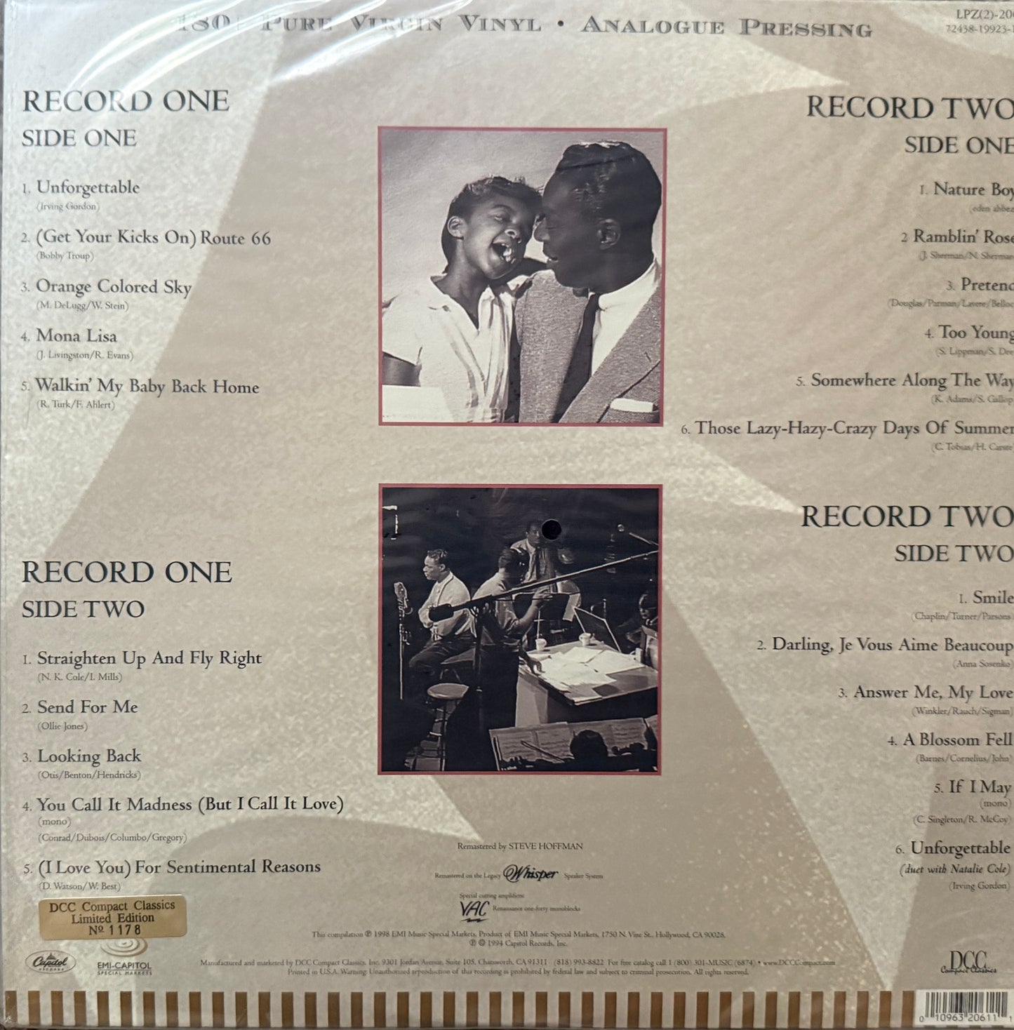 Nat King Cole - The Greatest Hits (DCC Compact Classics) 2XLP Factory Sealed