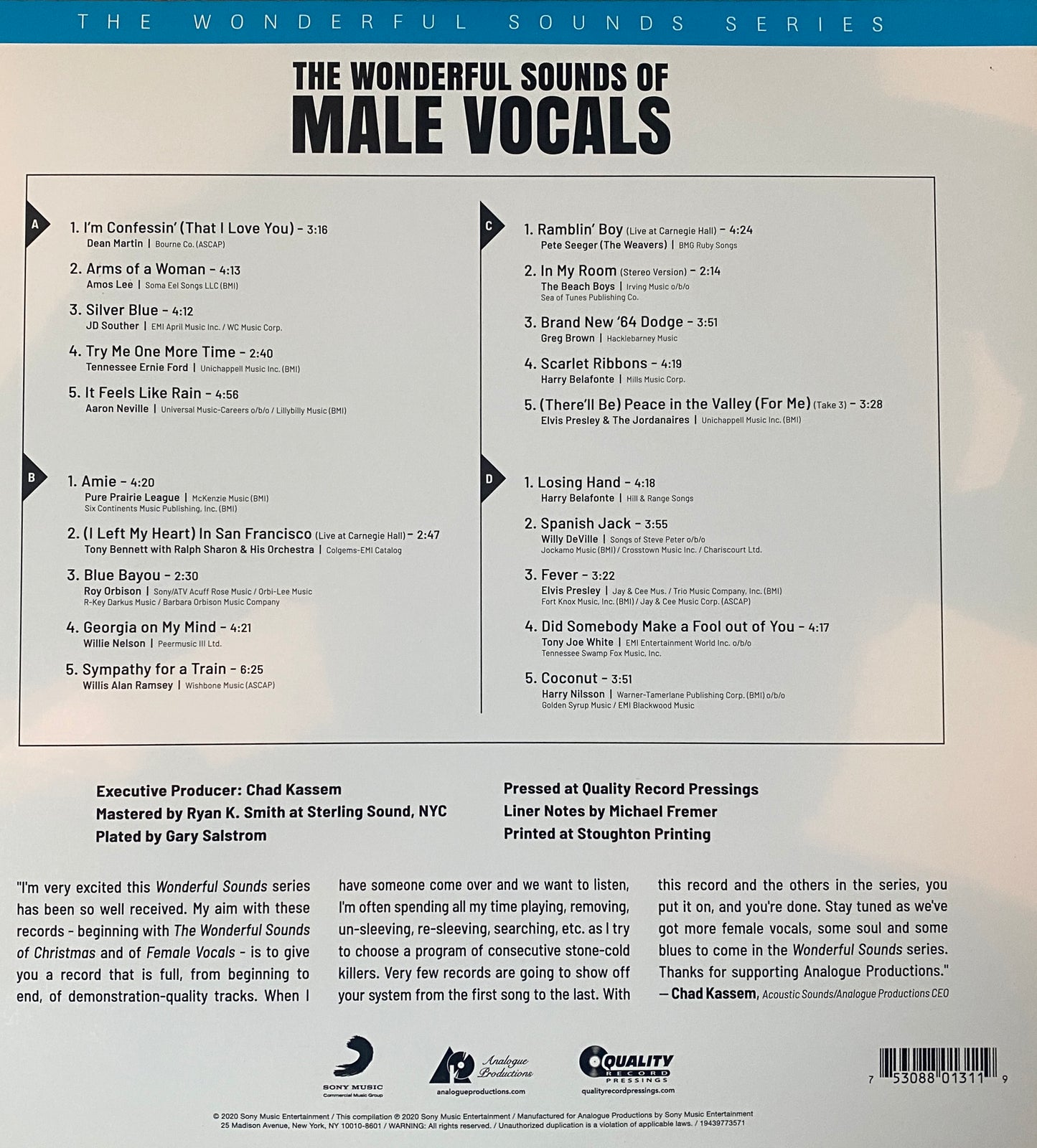 Analogue Productions - Wonderful Sounds of Male Vocals