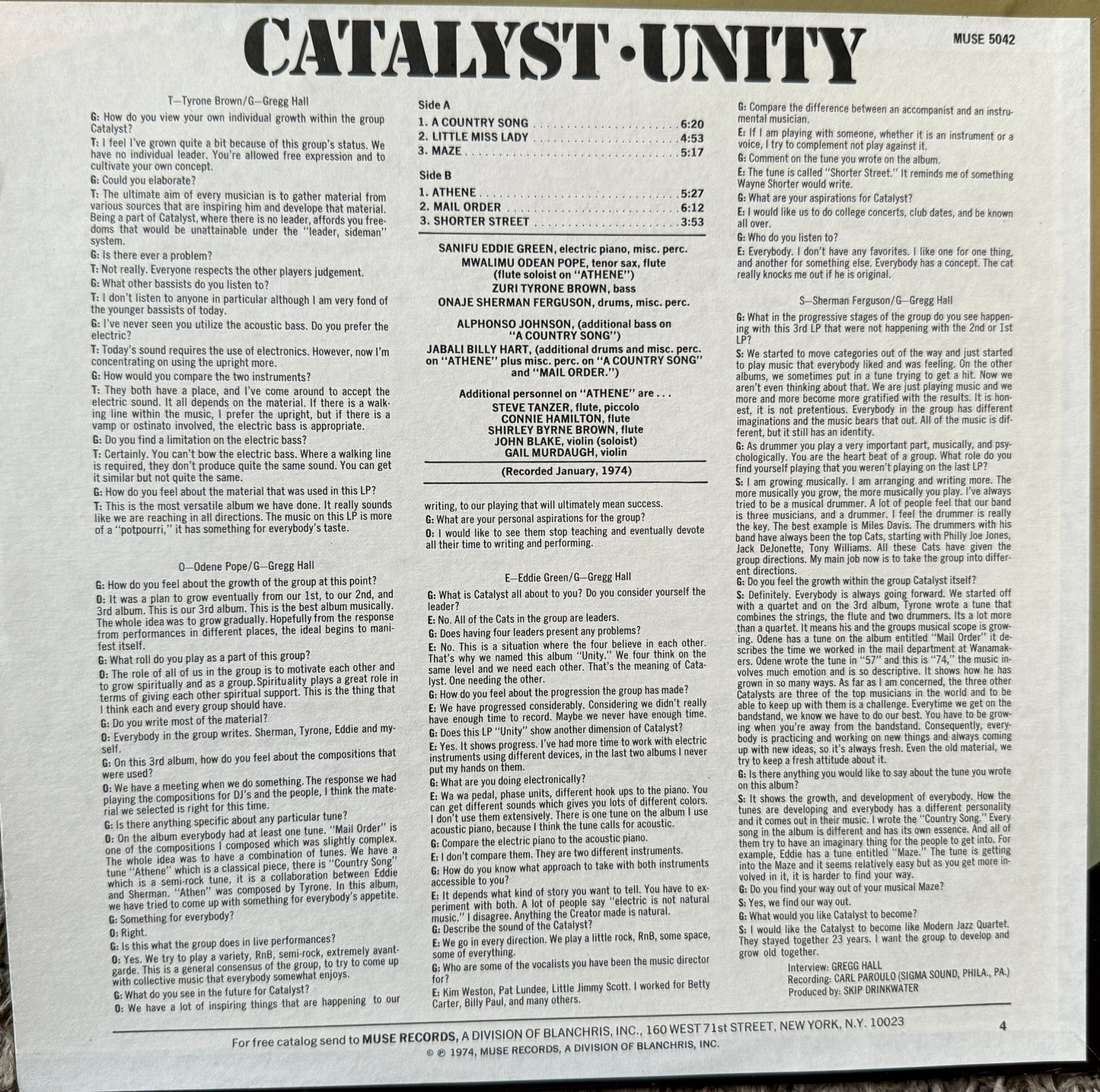 Catalyst - Unity (1974 Milestone)