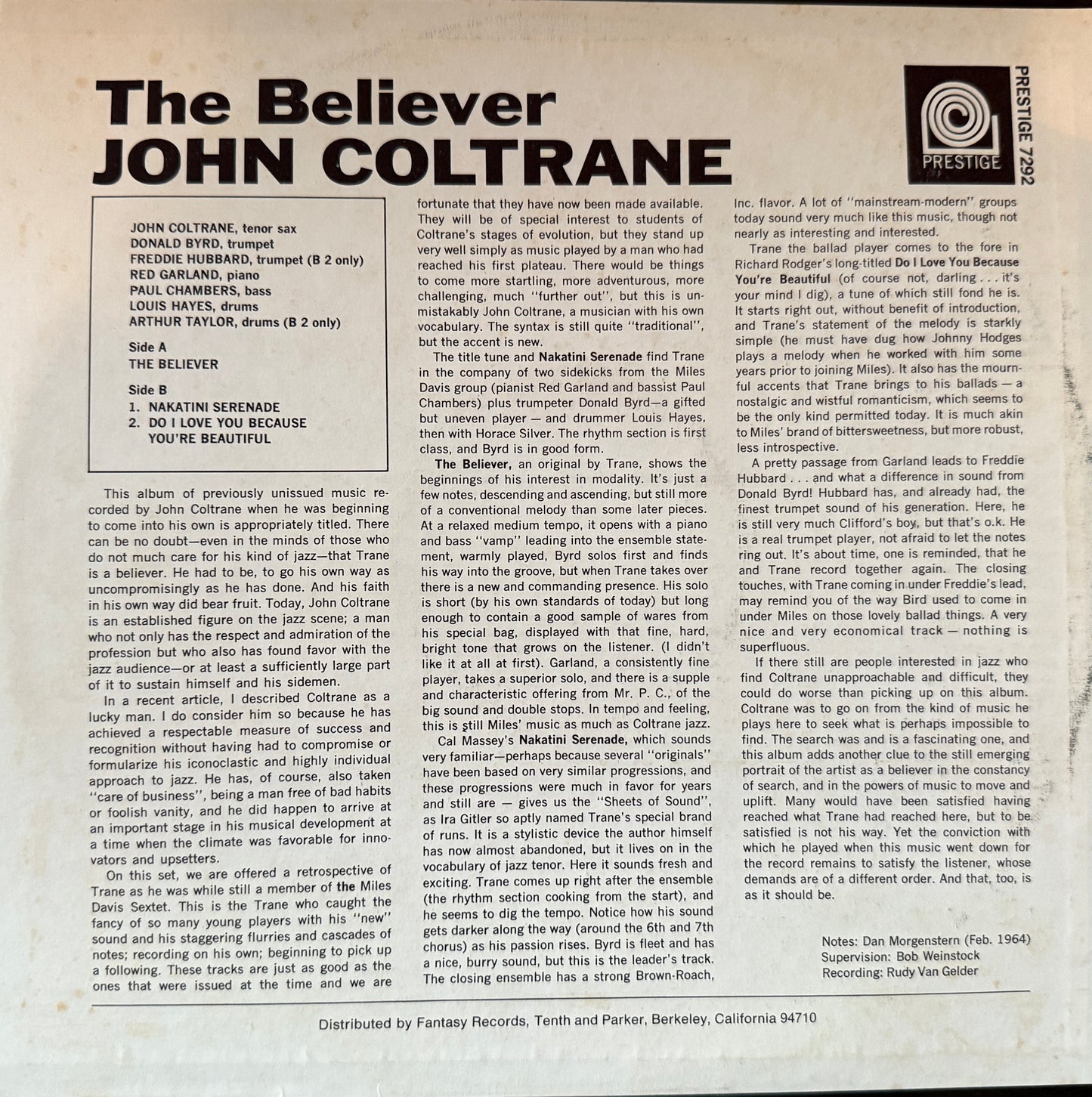 John Coltrane - The Believer (70’s Prestige)