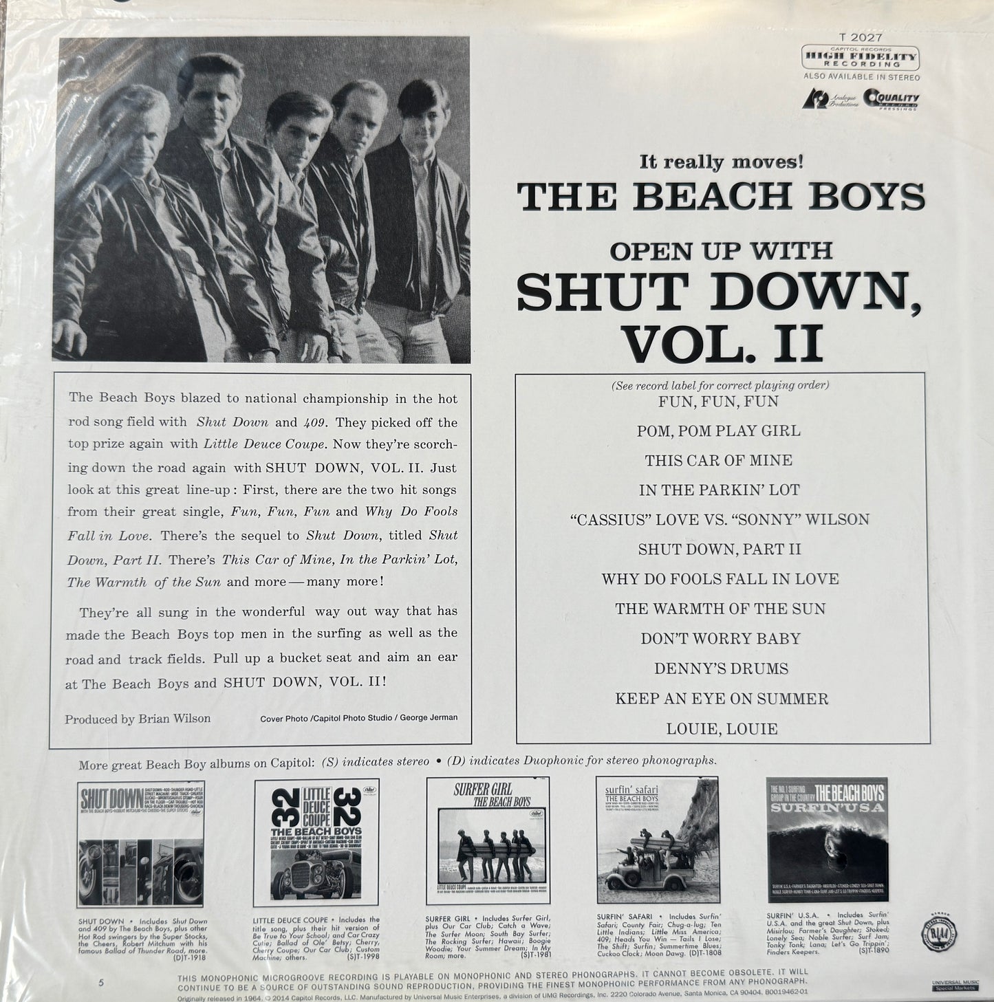 Beach Boys - Shut Down Volume 2 (Analogue Productions) Sealed