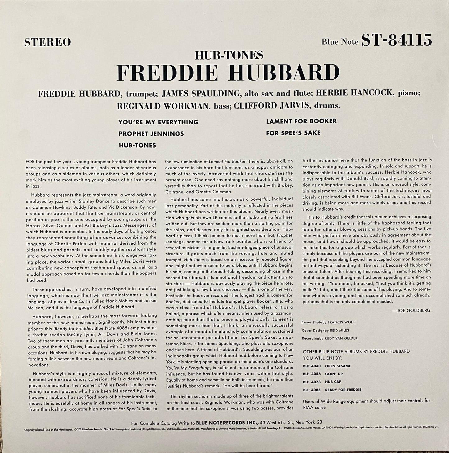 Freddie Hubbard - Hub Tones (Music Matters 33 RPM)