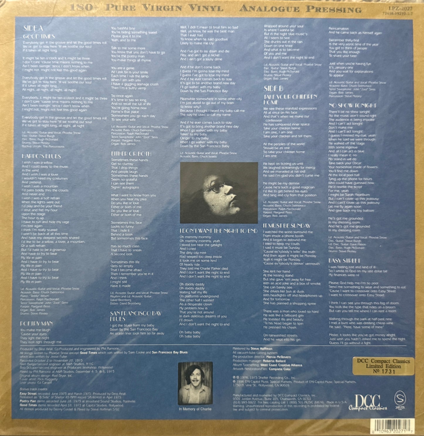 Phoebe Snow - Phoebe Snow (DCC Compact Classics) Factory Sealed