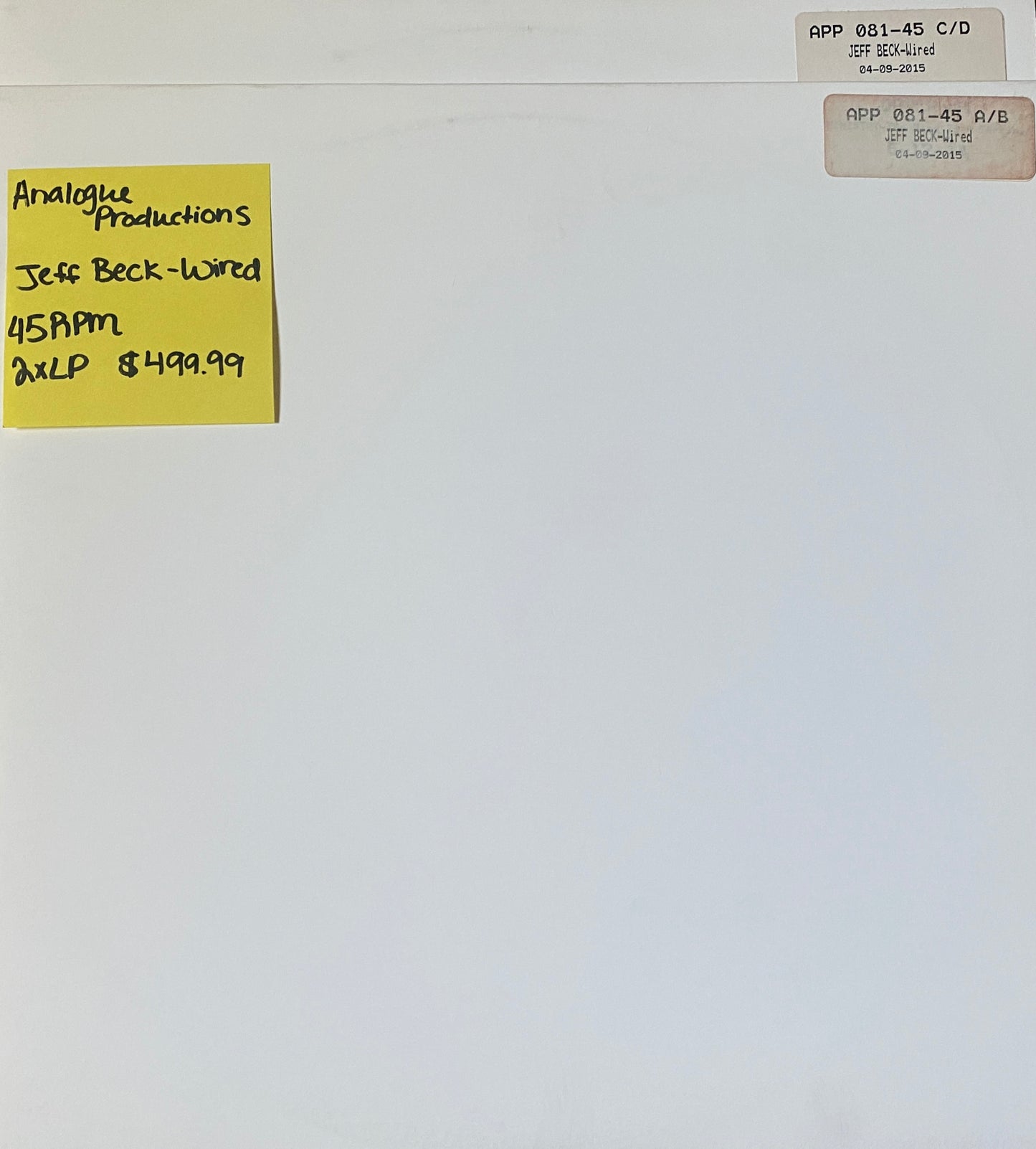 Jeff Beck - Wired (Test Pressing)