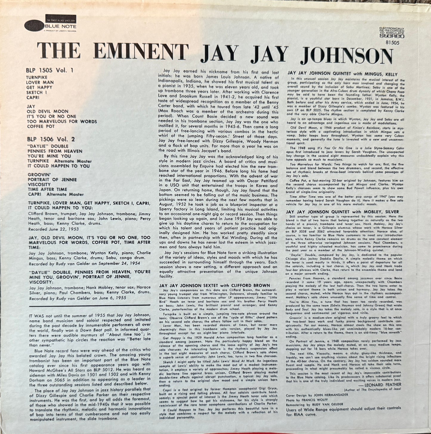 Jay Jay Johnson - The Eminent Vol. 1 (Late 60’s Blue Note)