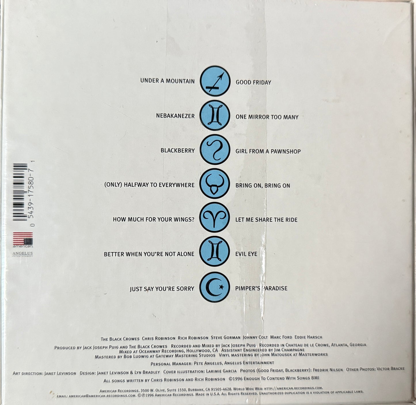 Black Crowes - Three Snakes And One Charm (1996 7” Box Set) Sealed