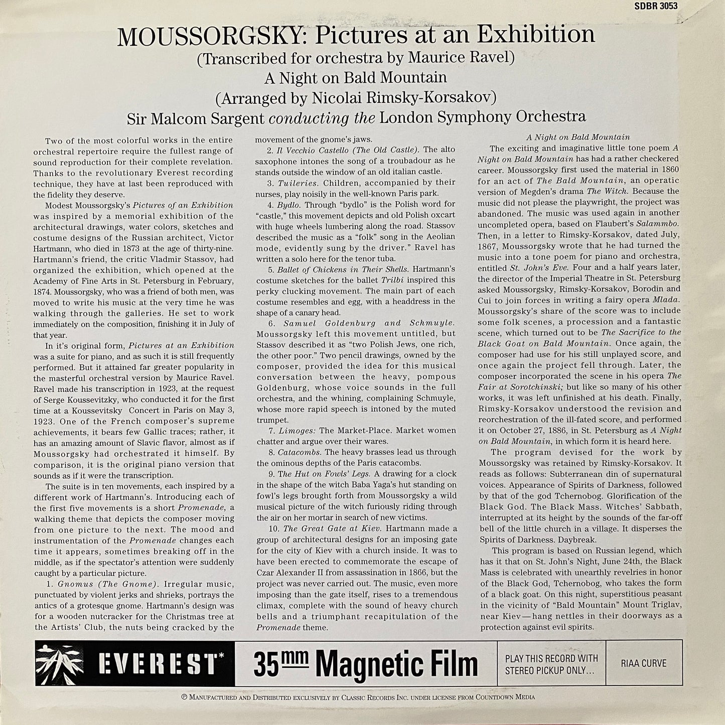 Moussorgsky- Pictures At An Exhibition (Classic Records) 200 Gram