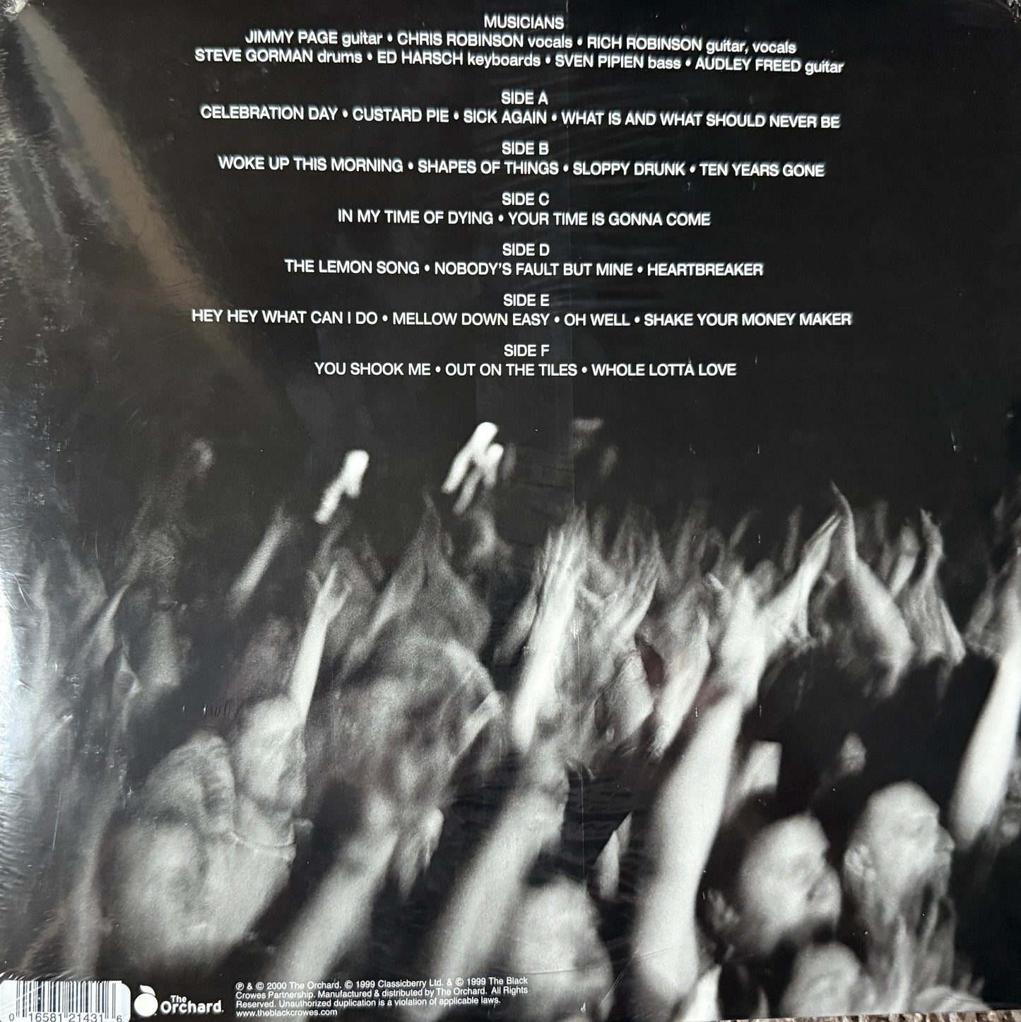 Jimmy Page & Black Crowes - Live At The Greek (RSD Ltd Edition Red, Clear, Blue Vinyl 3XLP) Sealed