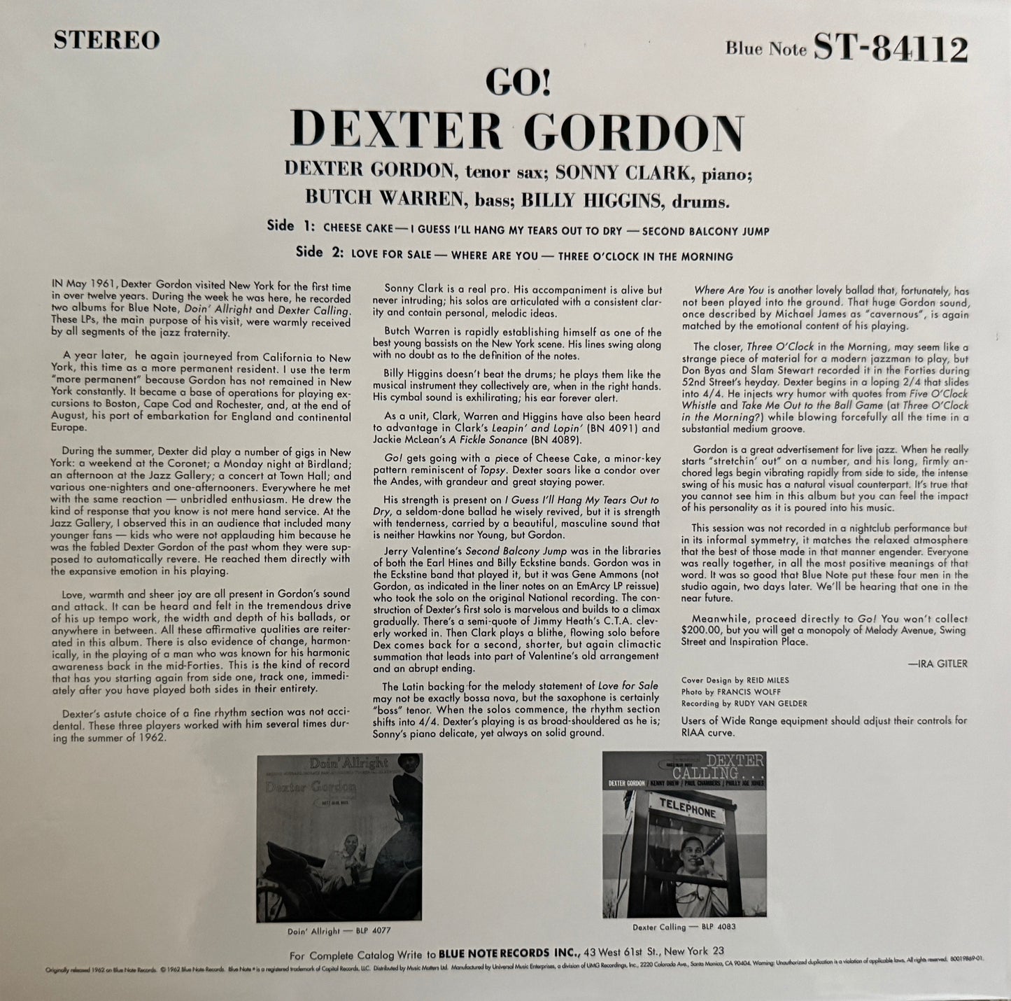 Dexter Gordon - Go (Music Matters 33 RPM)