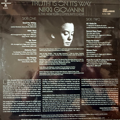 Nikki Giovanni - Truth Is On It’s Way (VMP) Factory Sealed