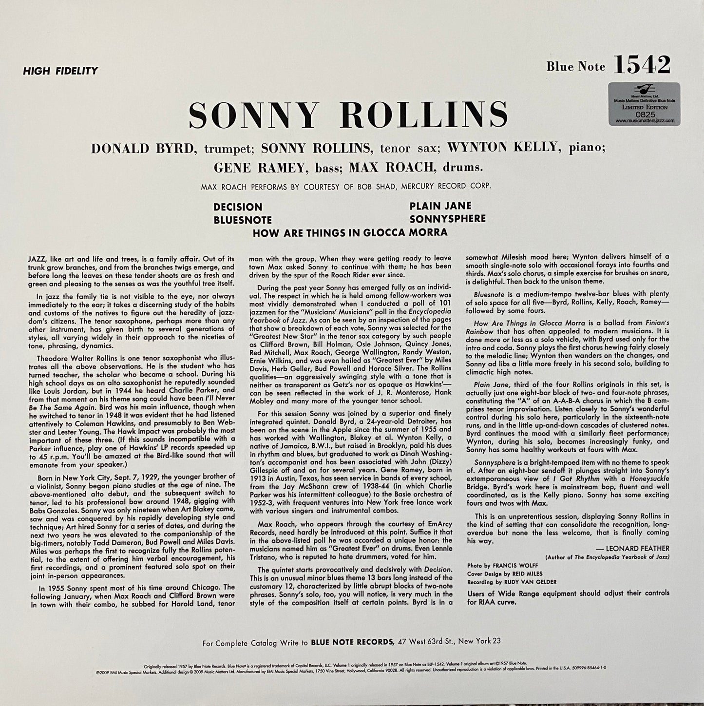 Sonny Rollins - Vol. 1 (Music Matters 2XLP 45 RPM)