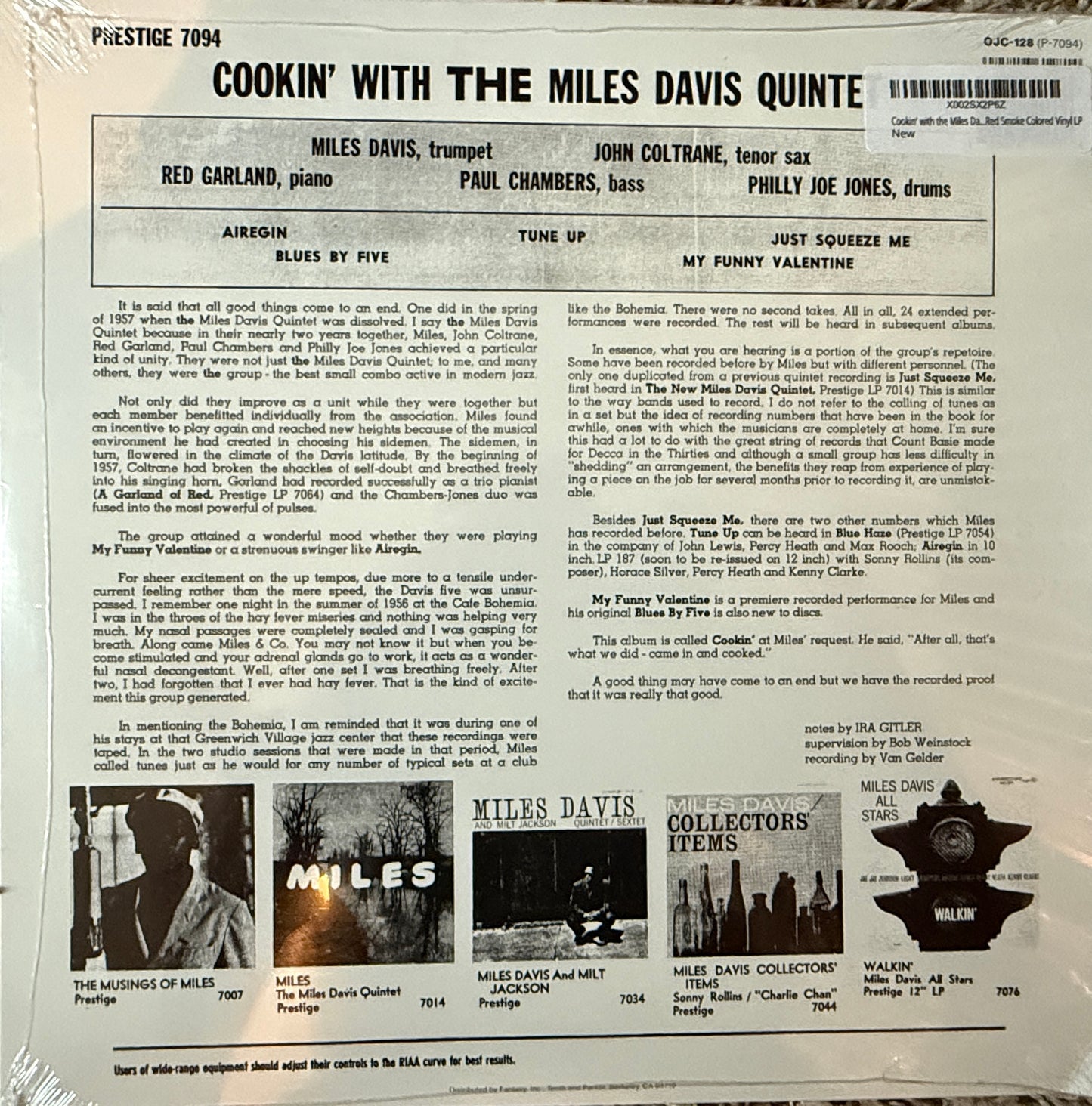 Miles Davis - Cookin’ (Indie Red) Factory Sealed