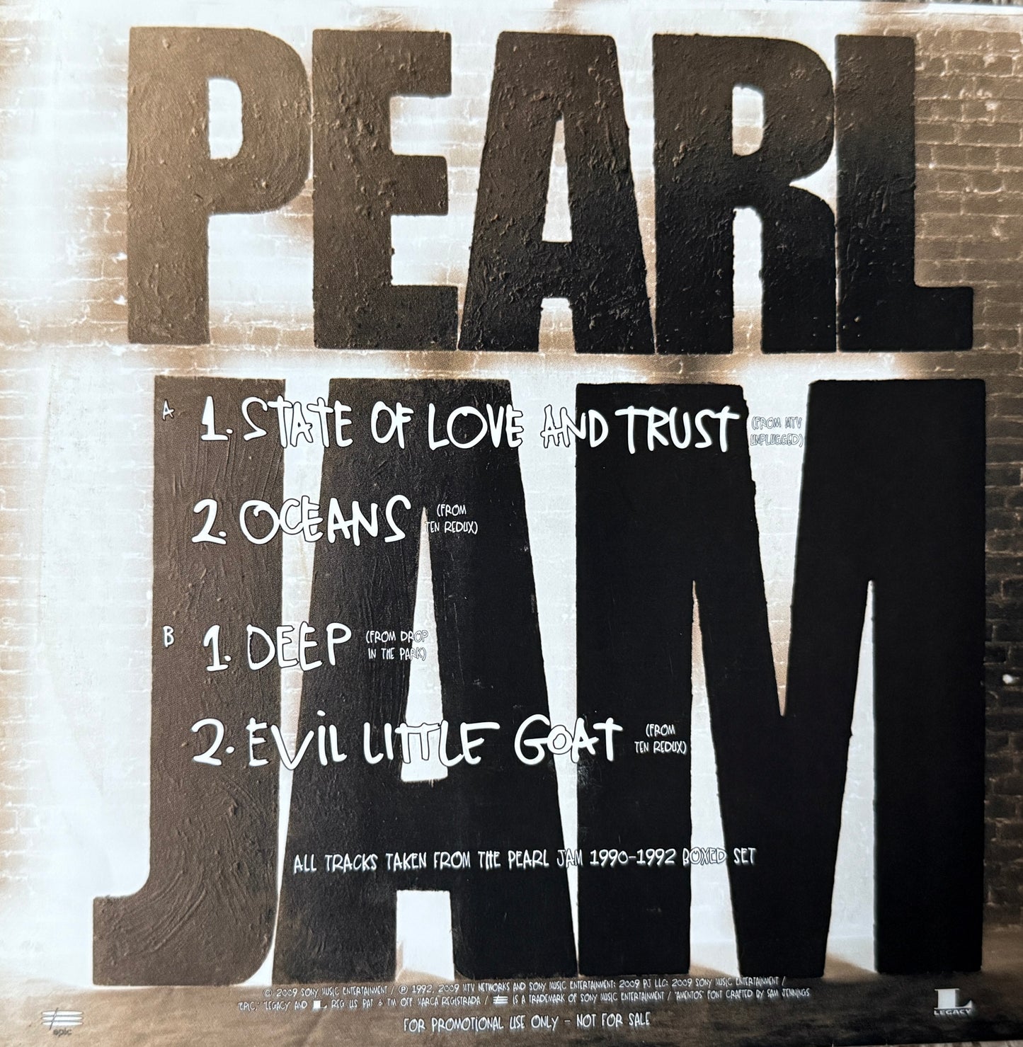 Pearl Jam - 1990-1992 Box Set Sample (6X7” Promo) *small hole