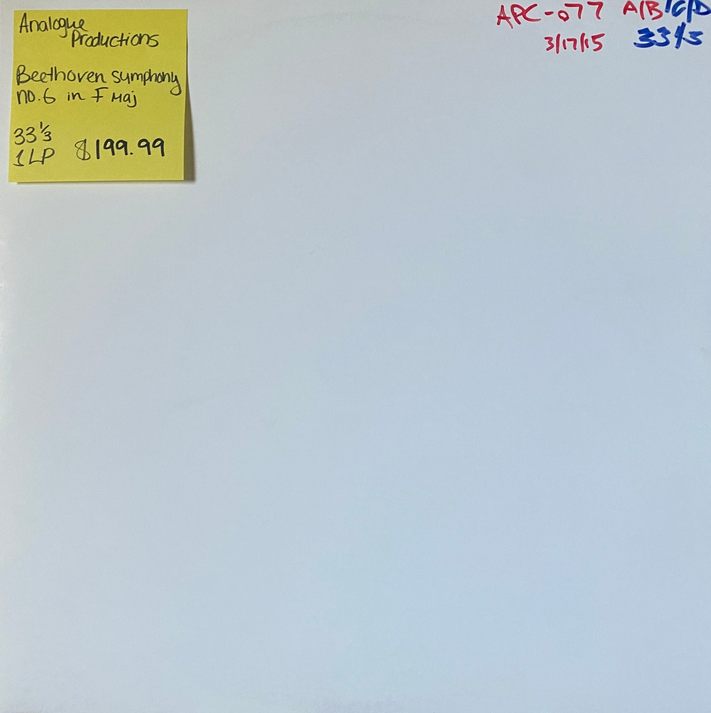 Beethoven - Symphony No. 6 (Test Pressing)