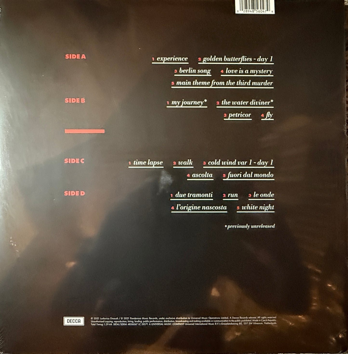 Ludovico Einaudi - Cinema (Ltd Edition Red Vinyl) Factory Sealed
