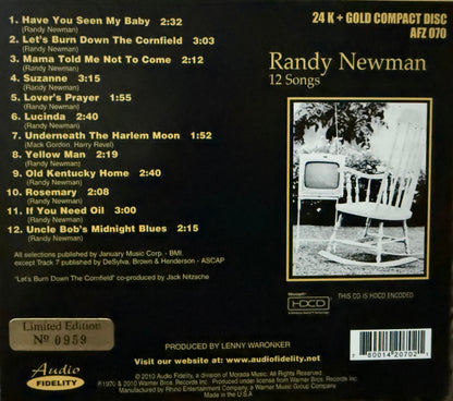 Randy Newman - 12 Songs (Audio Fidelity Gold CD)