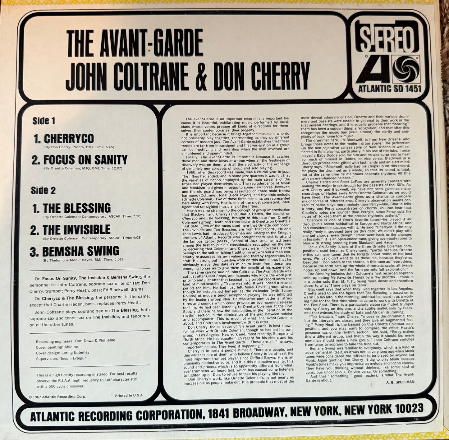 John Coltrane/Don Cherry - The Avant Garde (70’s Atlantic)
