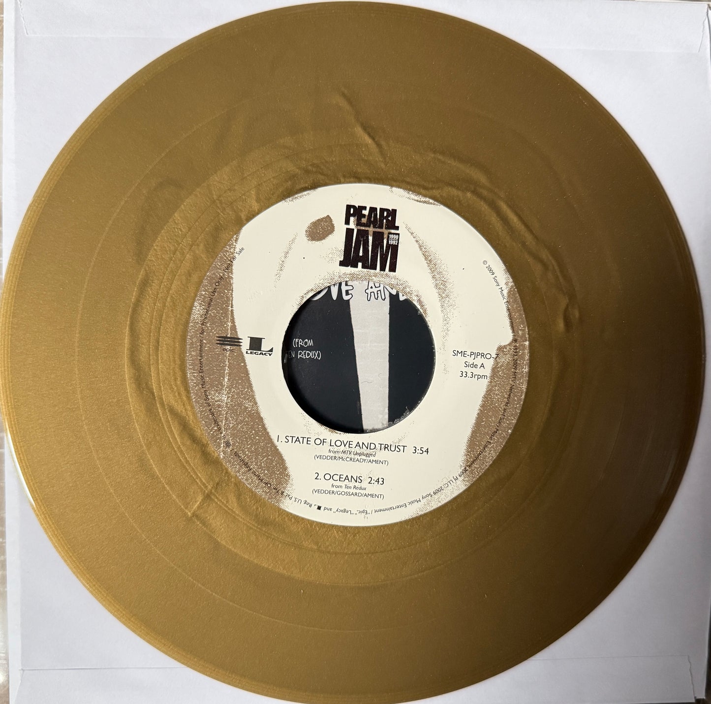 Pearl Jam - 1990-1992 Box Set Sample (6X7" Promo) *Large Hole