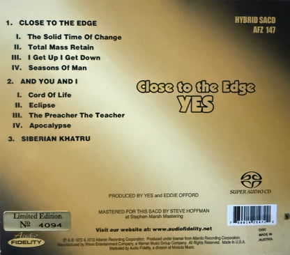 Yes - Close To The Edge (Audio Fidelity SACD)