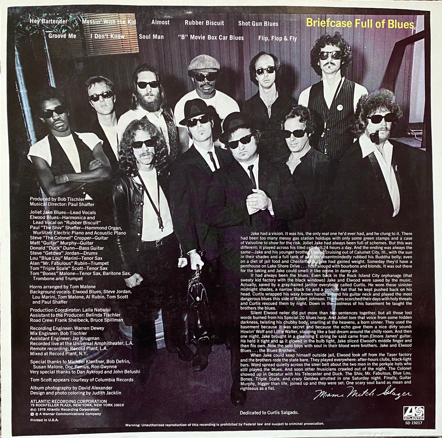 Blues Brothers - Briefcase Full Of Blues (1978 U.S. Pressing)