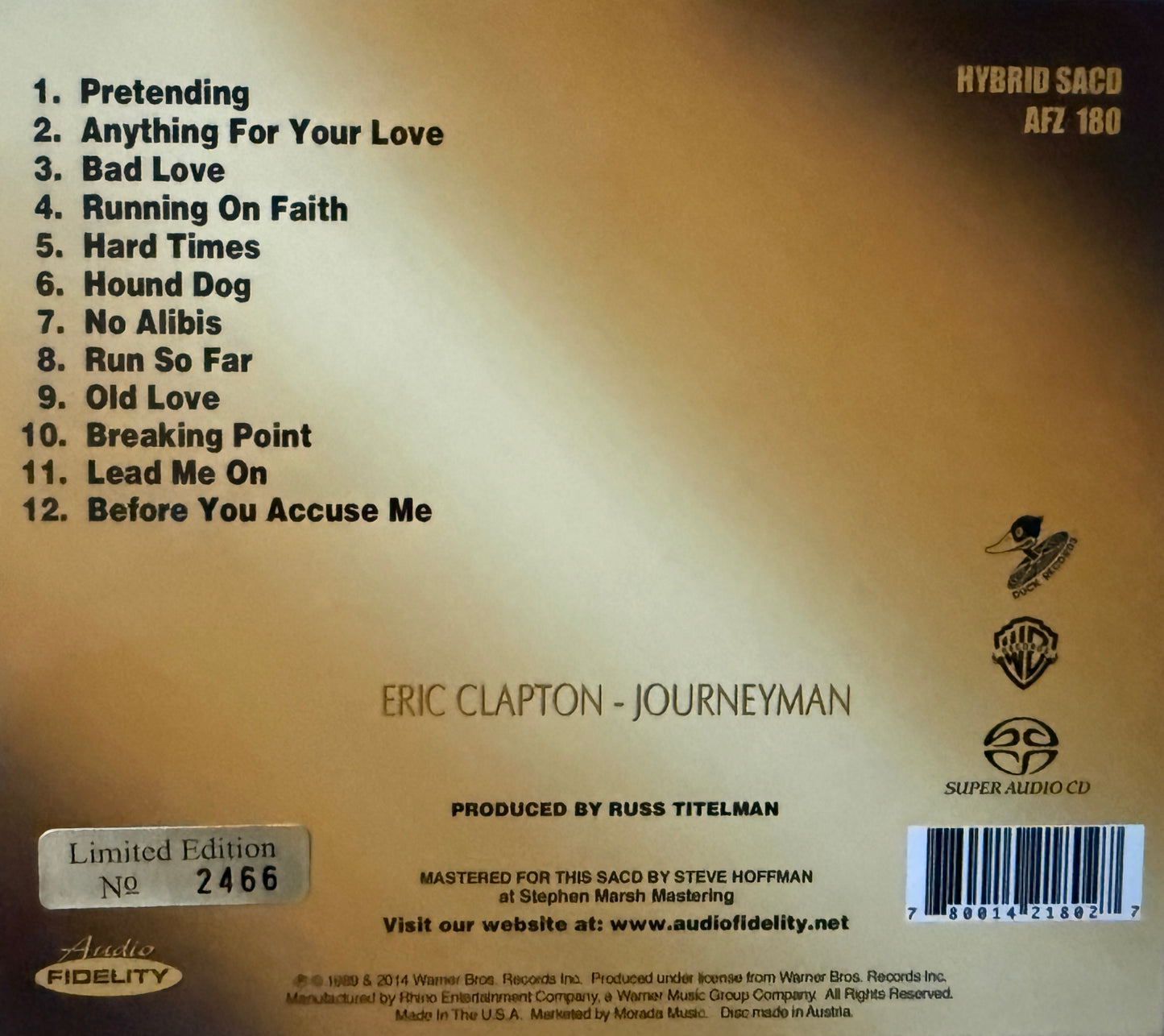 Eric Clapton - Journeyman (Audio Fidelity SACD)
