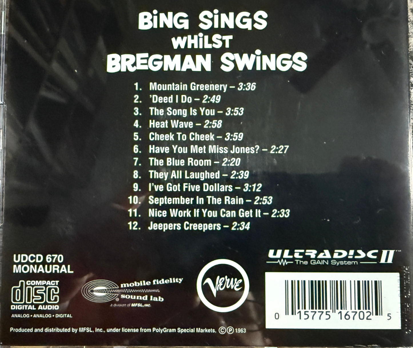 Bing Crosby - Bill Sings Whilst Bregman Swings (Mobile Fidelity 24K Gold CD)